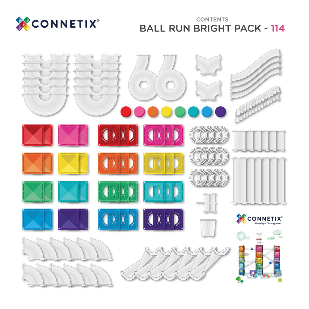 CONNETIX Ball Run / Kugelbahn Bright Pack - 114 Teile