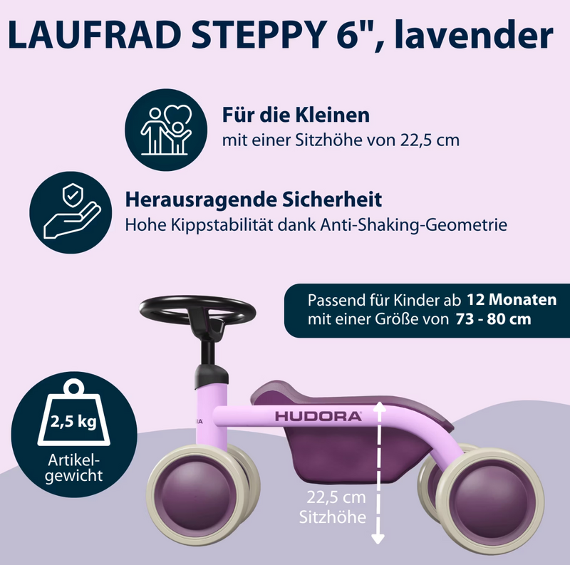 HUDORA Steppy Rutschauto mit Kofferraum
