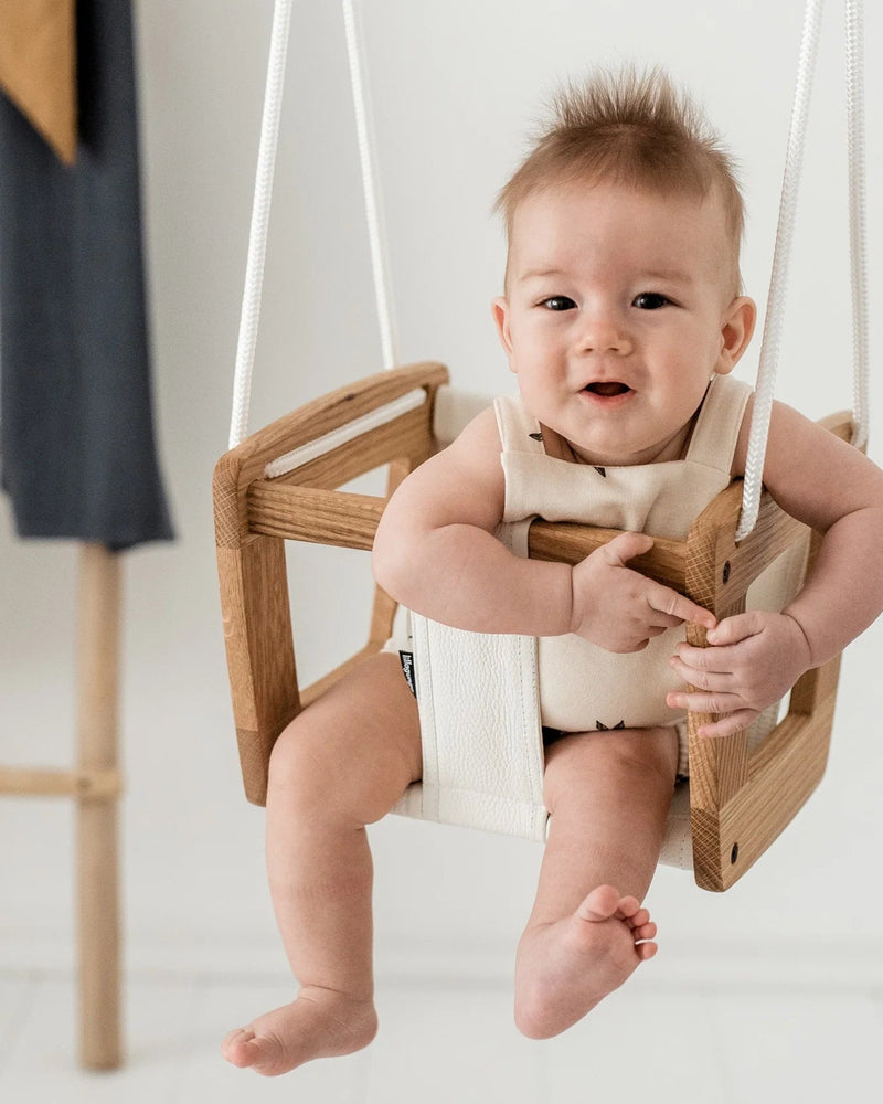 LILLAGUNGA Schaukel für Babys und Kleinkinder Eiche