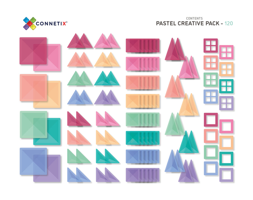 CONNETIX Magnetbausteine Pastel Creative Pack - 120 Teile Connetix
