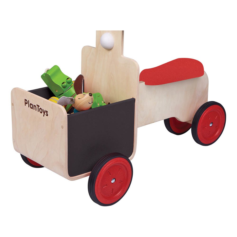 PLANTOYS Rutschauto mit Lieferkorb PlanToys